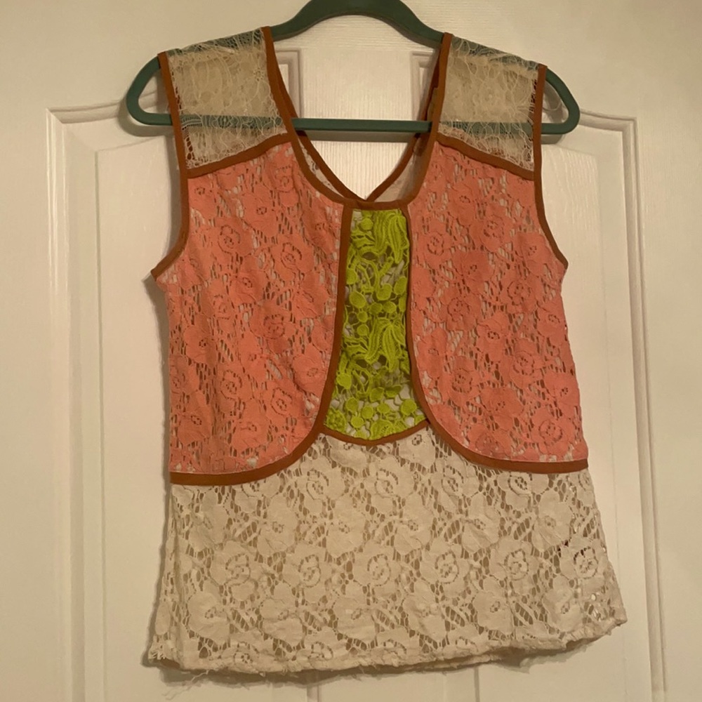Champagne & Strawberry brand Lace top